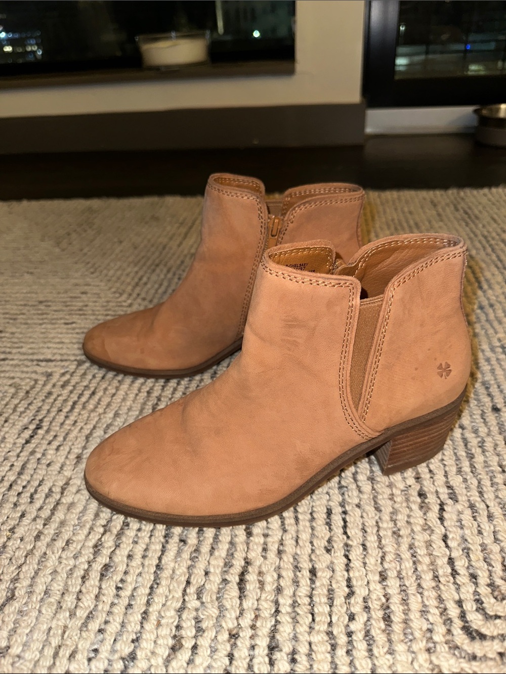 Lucky Brand Tan Suede Ankle Booties